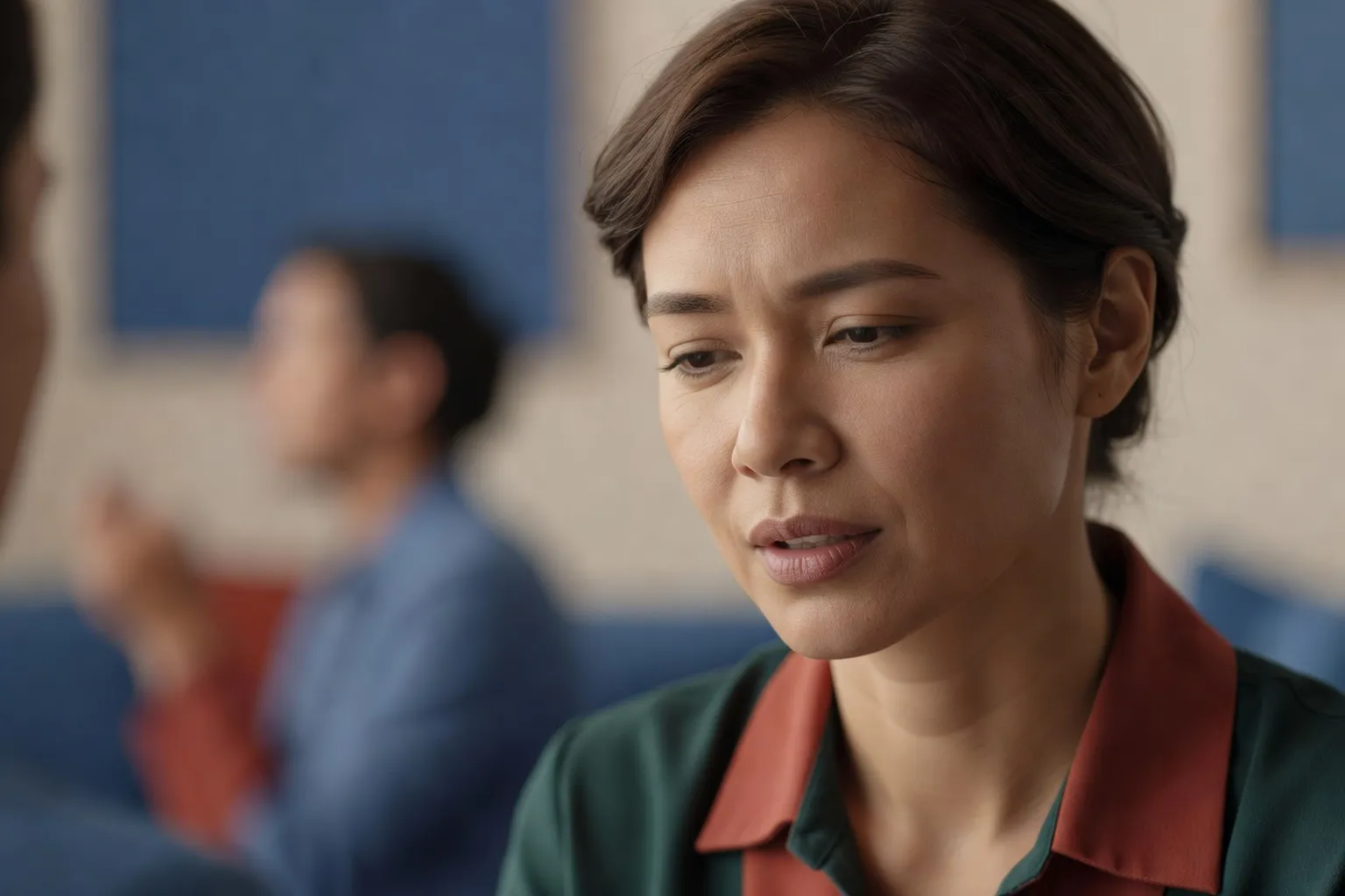 Couple en conversation attentive et empathique