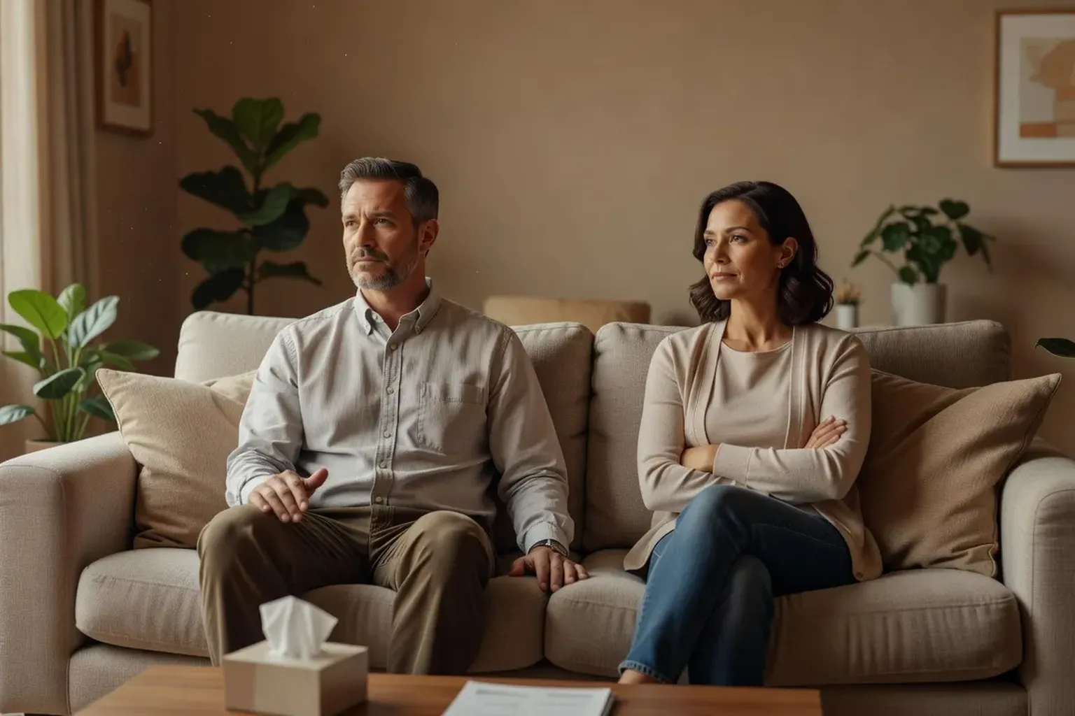 Couple in therapy — rebuilding connection after betrayal