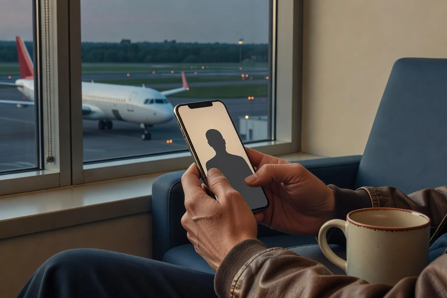 Young adult on a late-night video call in a long-distance relationship